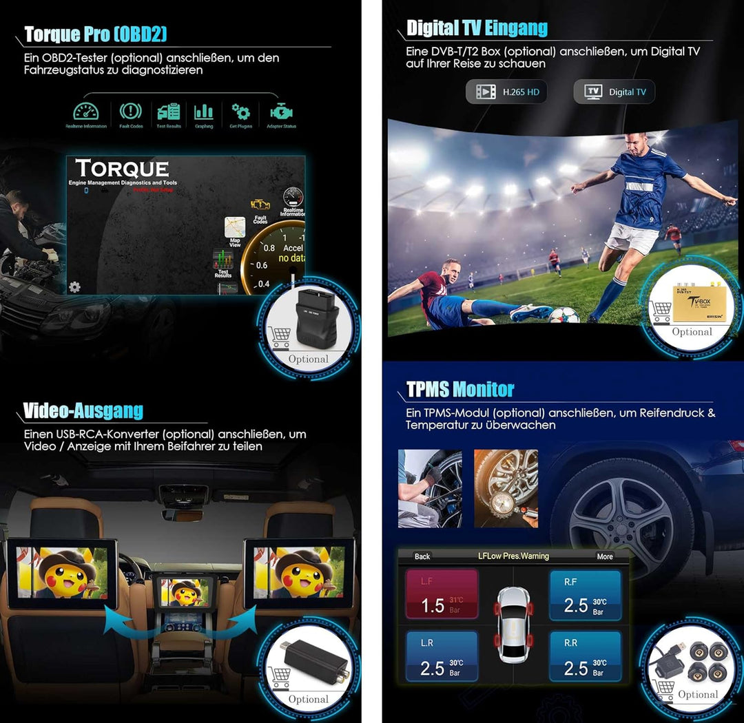 8 Zoll 8-Kern Android 14 Autoradio GPS Navi für VW Golf 5/6 Caddy Polo Passat Touran Tiguan T5 Multi