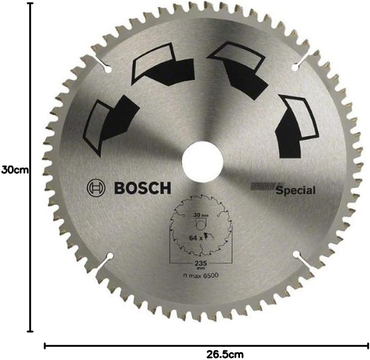 Bosch DIY Kreissägeblatt Special für verschiedene Materialien (Ø 235 mm, 64 Zähne), 235 mm