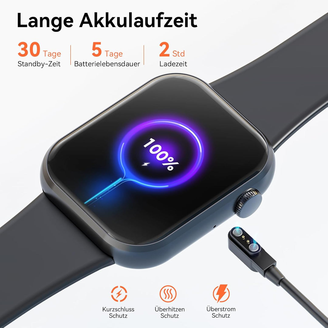 2023 Smartwatch für Herren und Damen, 1,85 Zoll Bildschirm Smartwatch mit Bluetooth-Anruf und Freisp