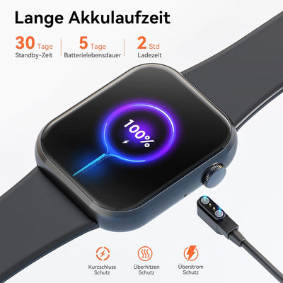 2023 Smartwatch für Herren und Damen, 1,85 Zoll Bildschirm Smartwatch mit Bluetooth-Anruf und Freisp