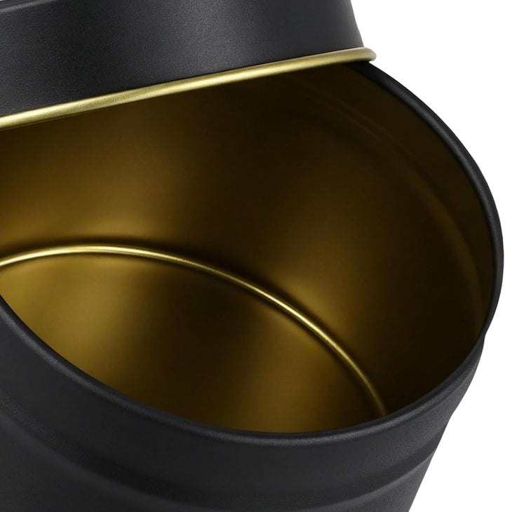 24 Stück Kerzendosen mit Deckel, 120 ml Schwarze Kerzengläser | Runde Metalldose aus Weissblech, 65x