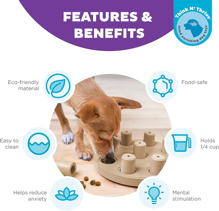 Outward Hound Nina Ottosson Dog Smart Treat Puzzle Enrichment Toy, Level 1 Beginner, Tan, Composite,