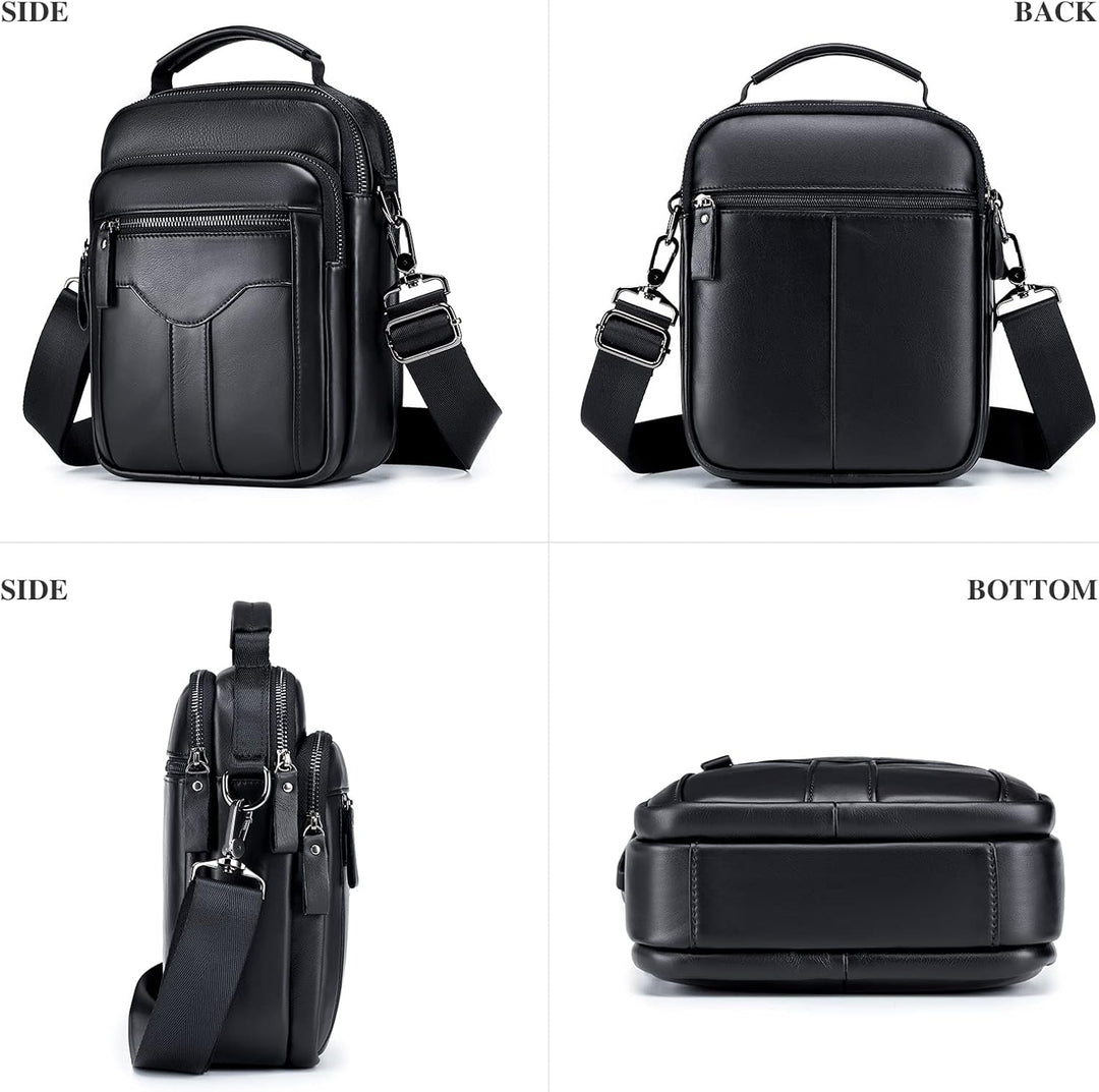 BAIGIO Umhängetasche Leder Herren Schultertasche Herrentasche Herrenhandtasche Vintage für Arbeit Re