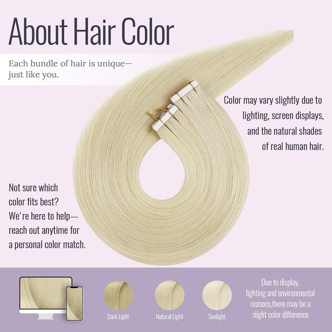 Fshine Tape Extensions Echthaar 30cm Haare Extensions Tape Platinblond Skin Weft Extensions Tape Ech