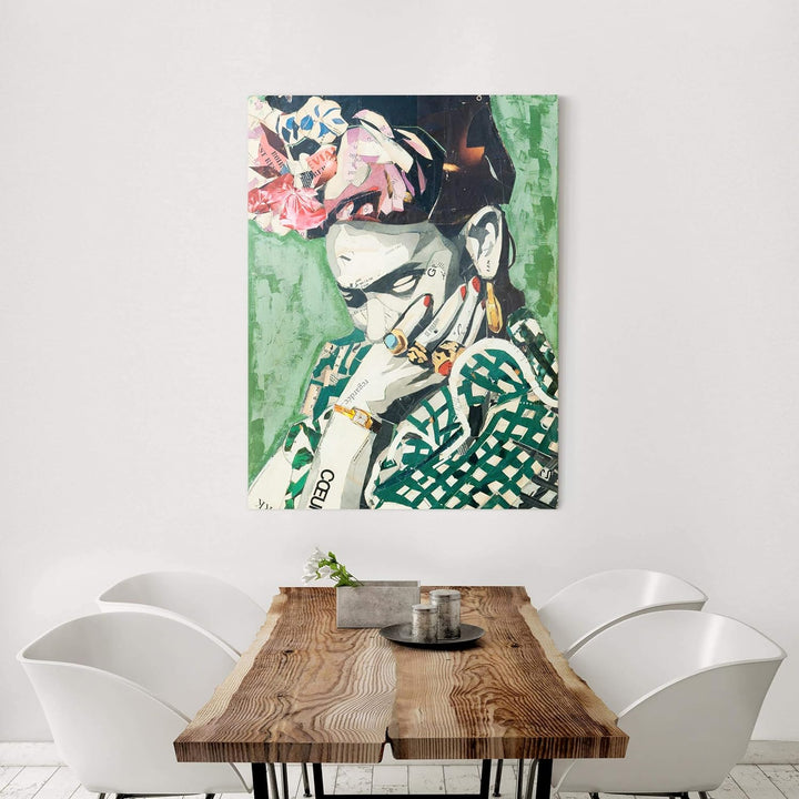 Bilderwelten Leinwandbild - Frida Kahlo - Collage No.3 - Hochformat 4:3 160cm x 120cm, 160cm x 120cm
