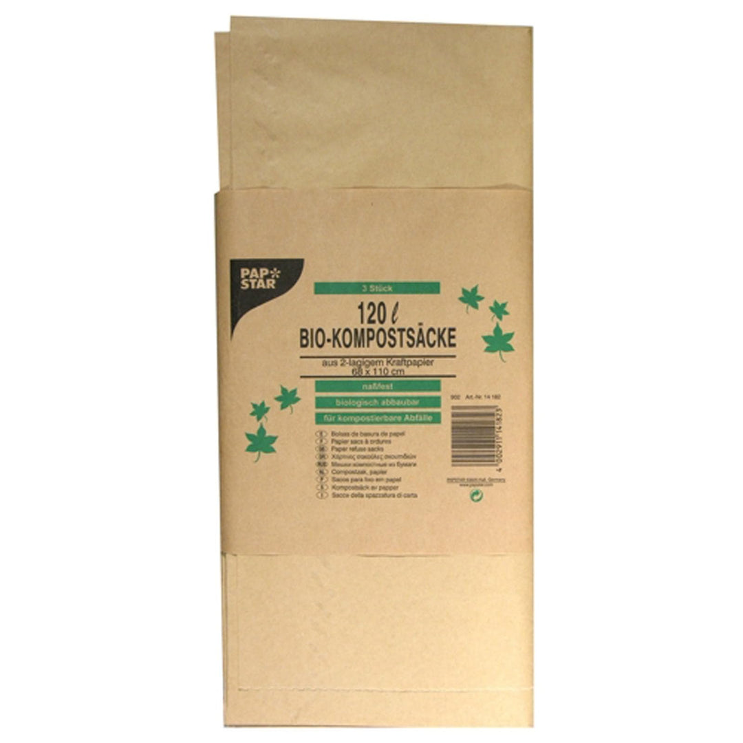 PAPSTAR 14182 Kompostsuecke aus Papier, 120 L, 110 x 68 cm, 10x3 Stck., braun