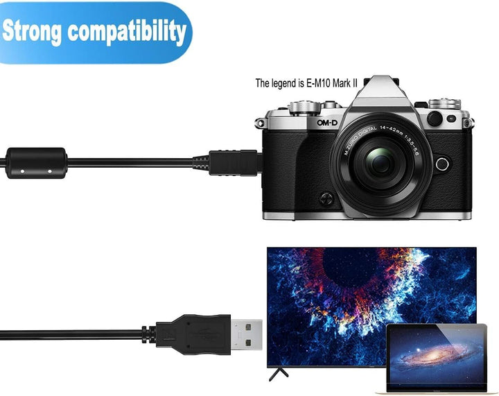 DragonTrading® Datentransfer USB-Kabel für Olympus Digitalkameras, USB CB-USB5 / CB-USB6, kompatibel