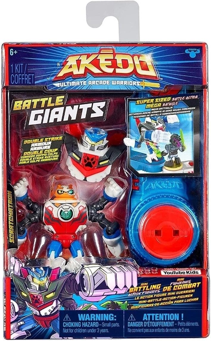 Akedo 14288 Ultimate Arcade Warriors Giants Mini Battling Action Figures Ready, Fight, Split Strike-