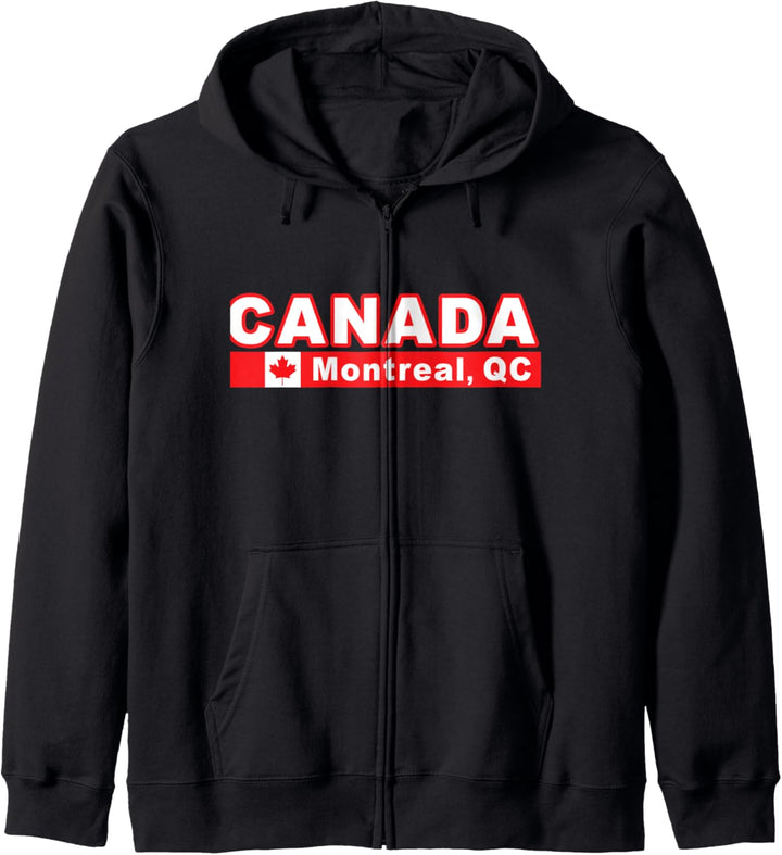 Canadian Flag and Quebec Provincial Capital City of Montreal Kapuzenjacke