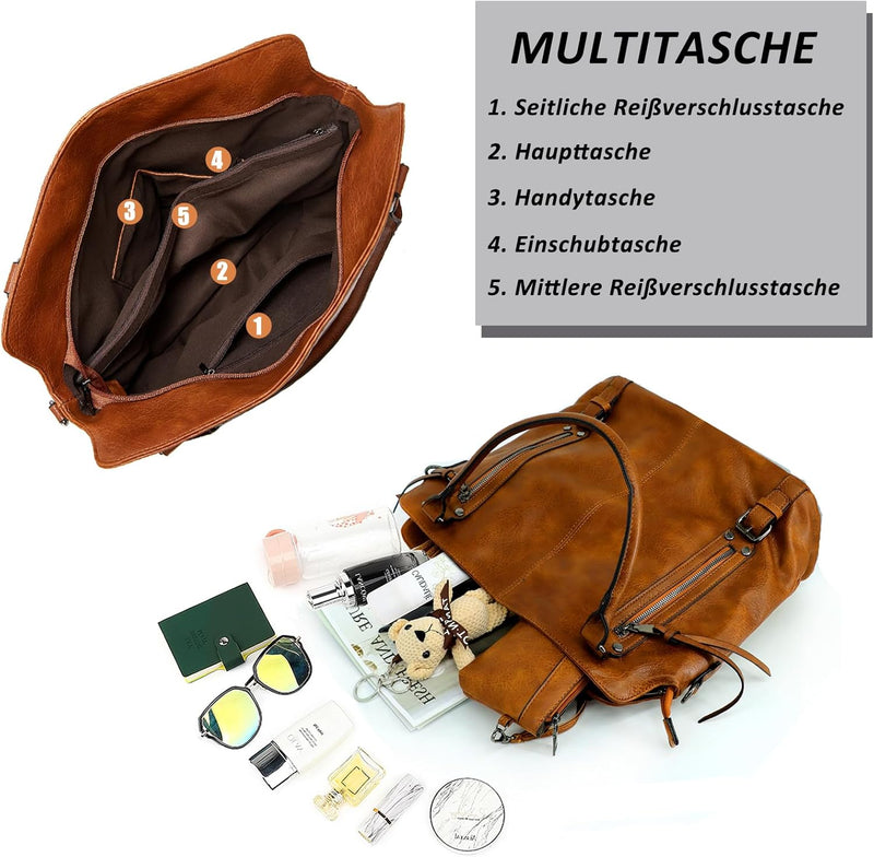 TAN.TOMI Handtasche Damen,Handtaschen Set,Umhängetasche Gross Schultertasche Frau Elegant Henkeltasc