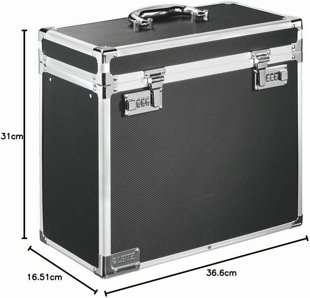 Leitz 67160095 Hängeablage-Box mobil, Aluminium, schwarz Aktenkoffer, Aktenkoffer