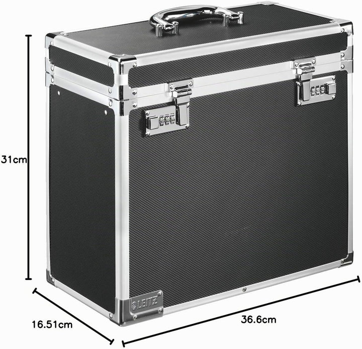 Leitz 67160095 Hängeablage-Box mobil, Aluminium, schwarz Aktenkoffer, Aktenkoffer