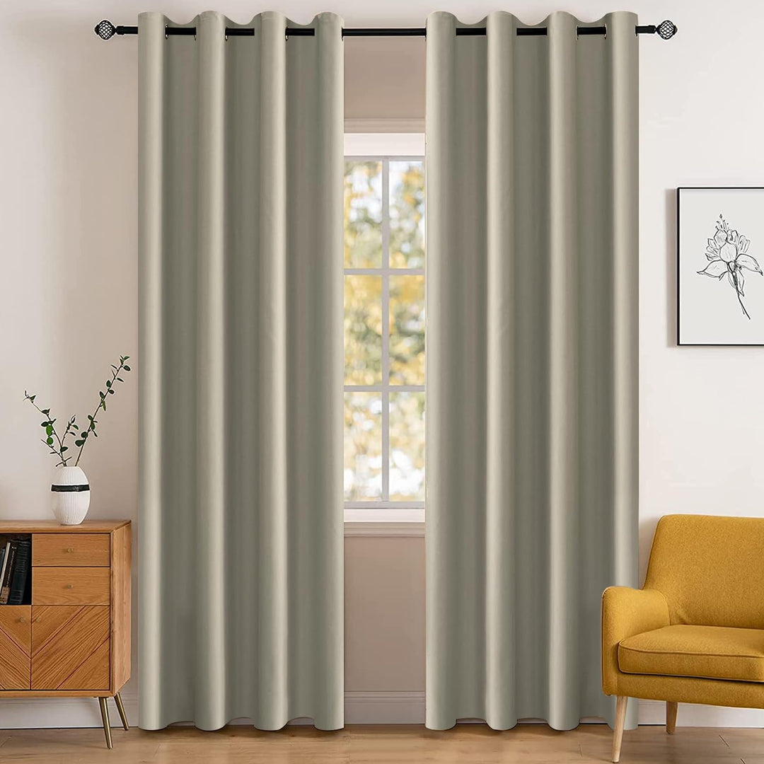 YSTELLAA Gardinen Vorhänge 2er Set, 117×137cm, Verdunklungsvorhänge Schlafzimmer, Outdoor Vorhang We