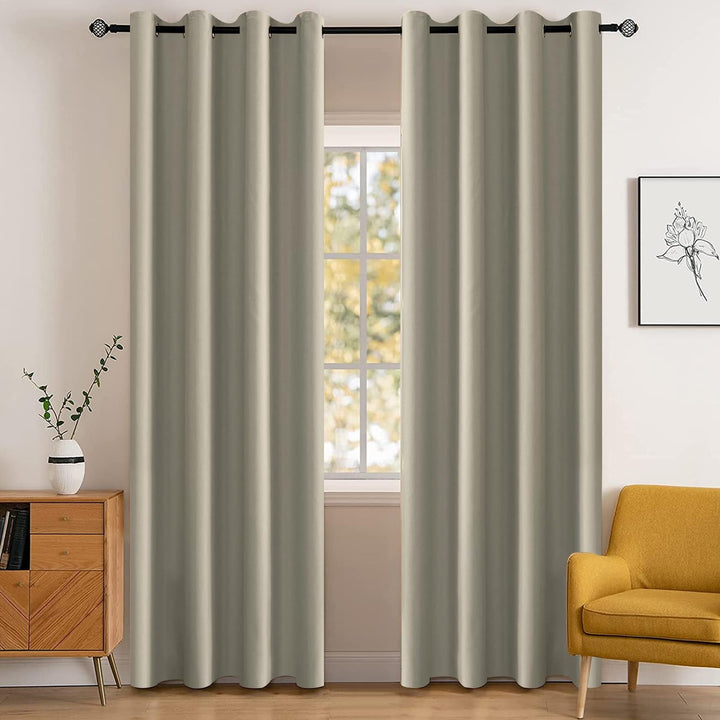 YSTELLAA Gardinen Vorhänge 2er Set, 117×137cm, Verdunklungsvorhänge Schlafzimmer, Outdoor Vorhang We
