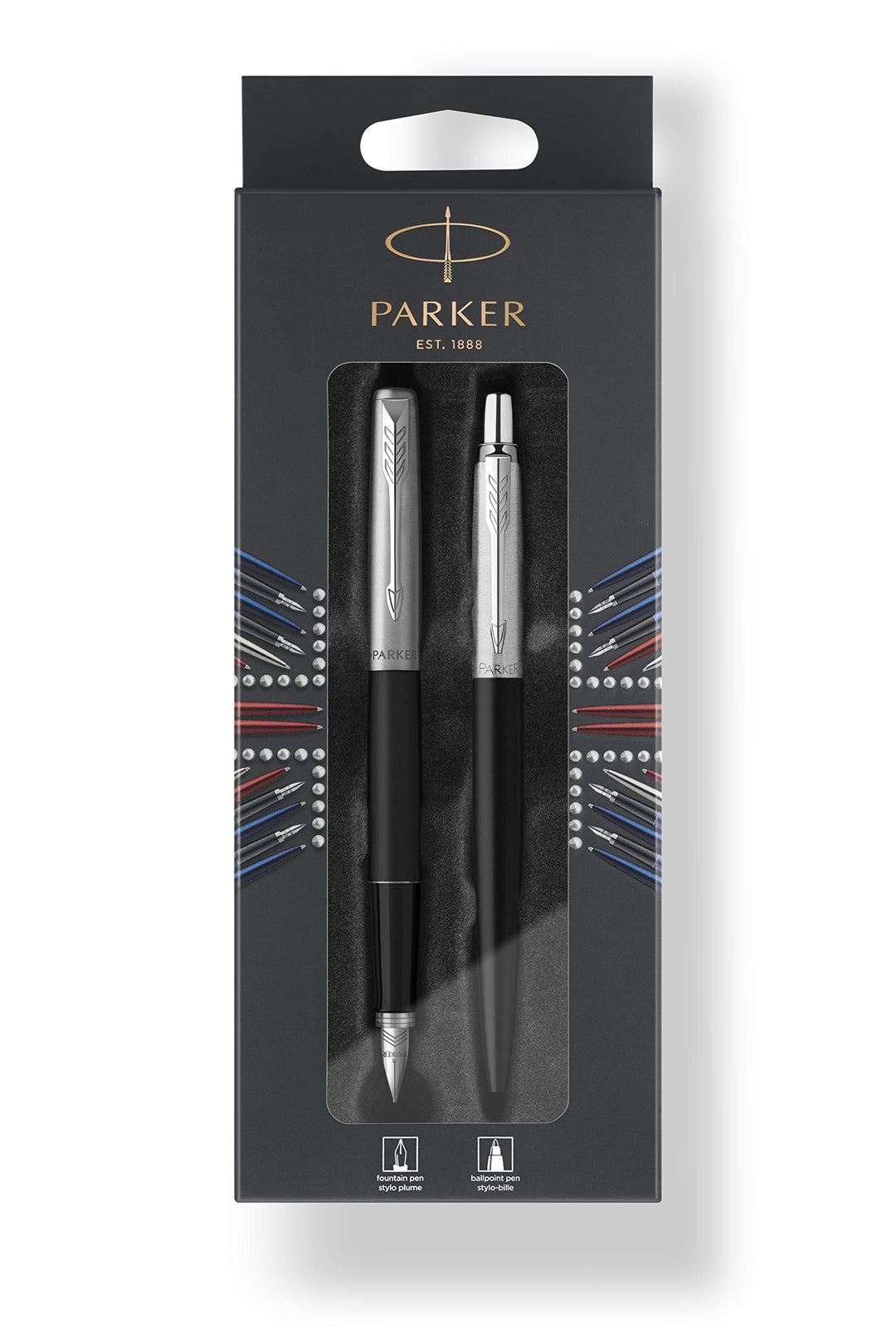 Parker 2046256 DuoSet JOTTER Füller und Kugelschreiber Blister Bond Street Schwarz