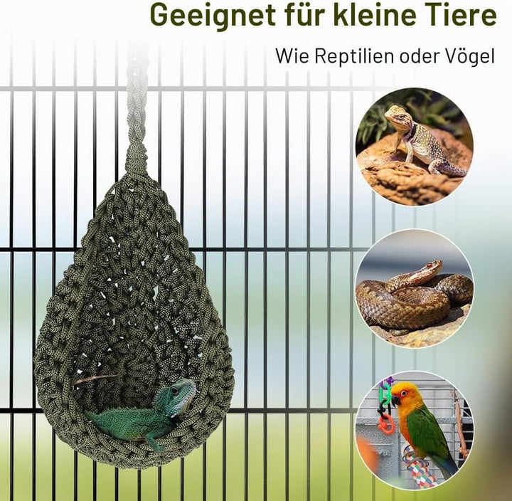 DONGKER Hängematte Reptilien, 1 Stuck Hängende Schlafplatz für Bartagamen, Hängebett für Echsen, Kan