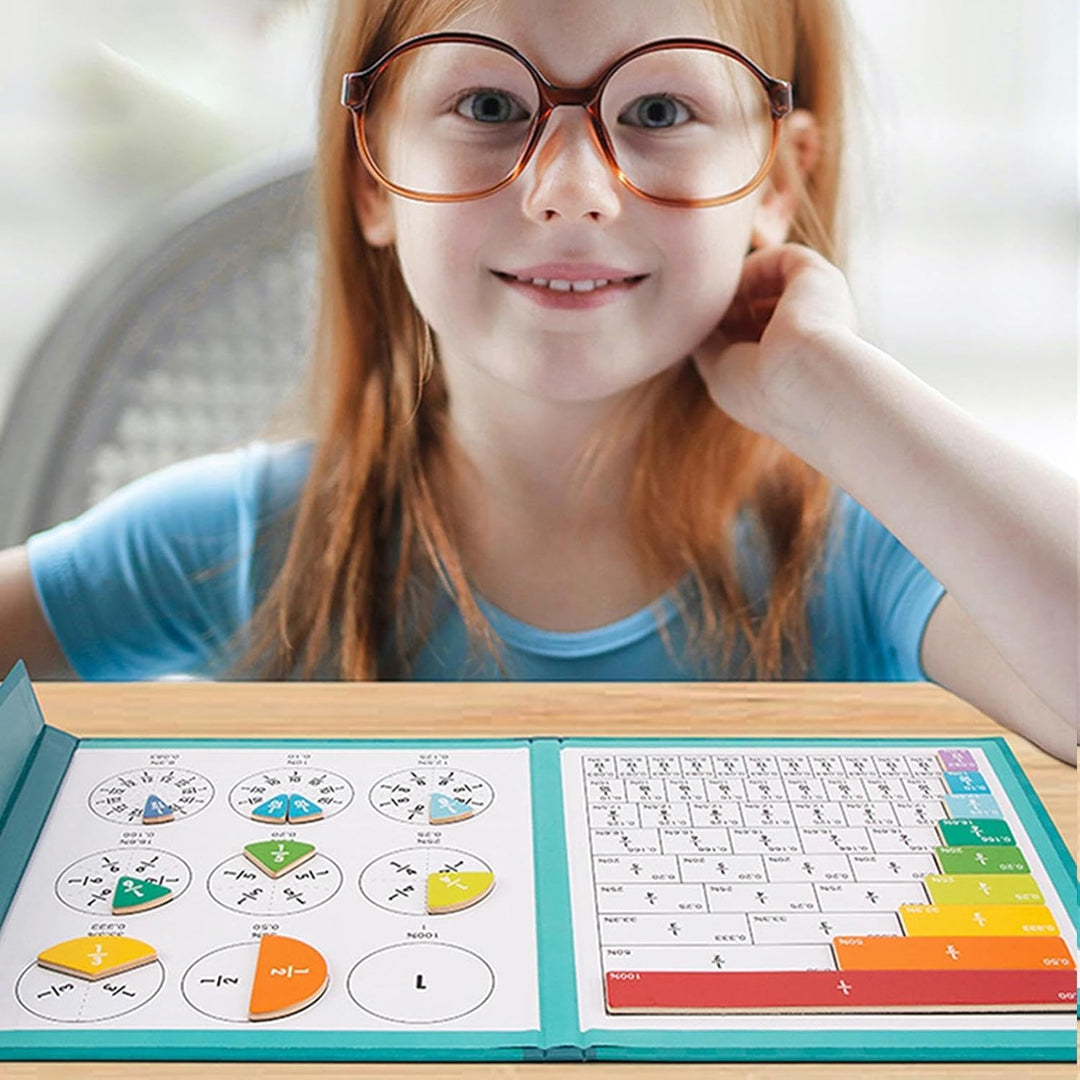 Math Games for School, Fraction Educational Tools, Magnetic Fraction Manipulatives, Wooden Math Mani