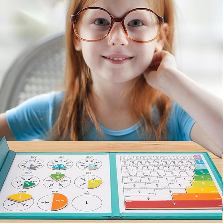 Math Games for School, Fraction Educational Tools, Magnetic Fraction Manipulatives, Wooden Math Mani