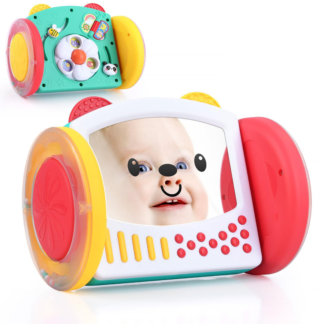 PLAY Babyspielzeug Rollender Spiegel für Baby Spielzeug ab 0 Monate, Krabbel Spielzeug und baby bauc