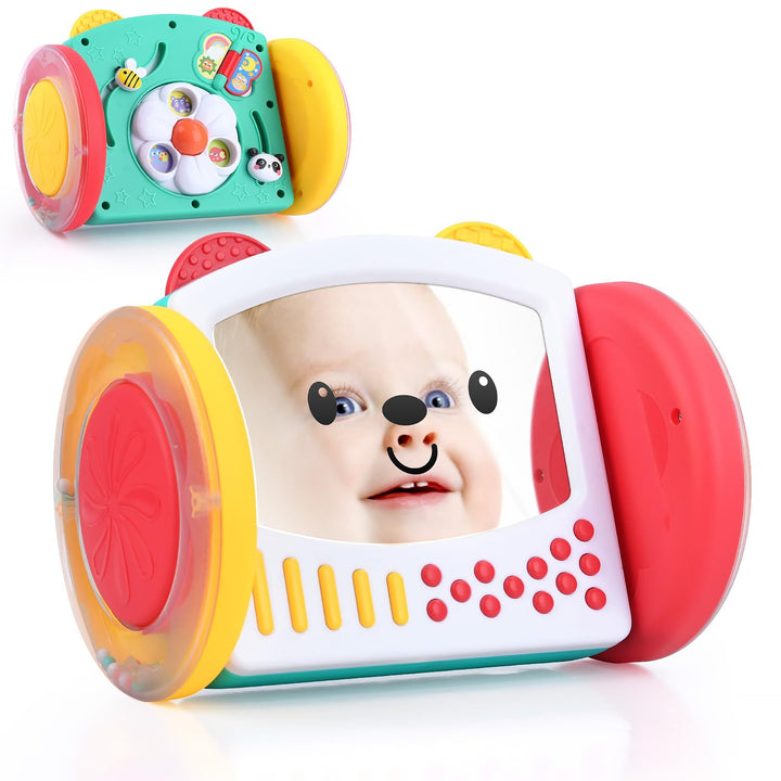 PLAY Babyspielzeug Rollender Spiegel für Baby Spielzeug ab 0 Monate, Krabbel Spielzeug und baby bauc