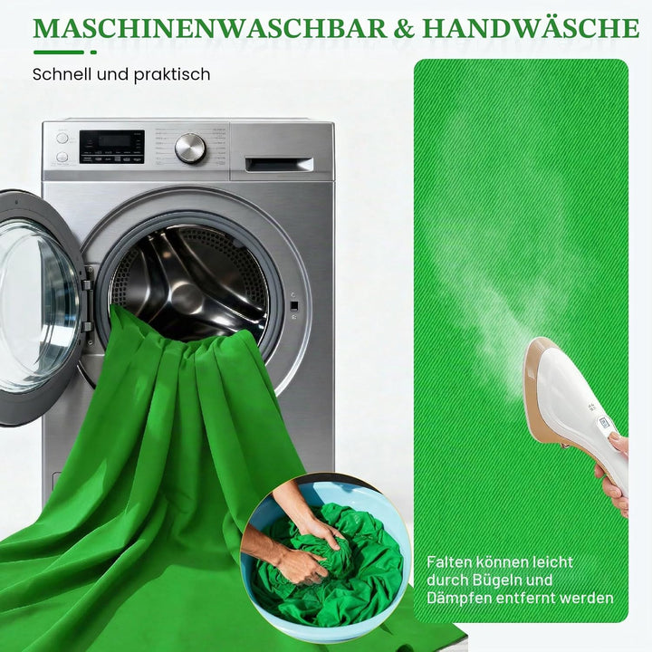 Spardar Greenscreen mit 4 Klemmen, 3M X 4.5M Foto Hintergrund Greenscreen Stoff Baumwolle Faltbare G