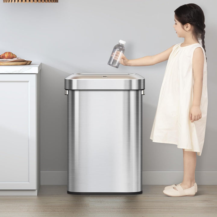 EKO Urban 90 Liter offener Mülleimer aus Edelstahl, schmal, kommerzielle Qualität, grosser Mülleimer