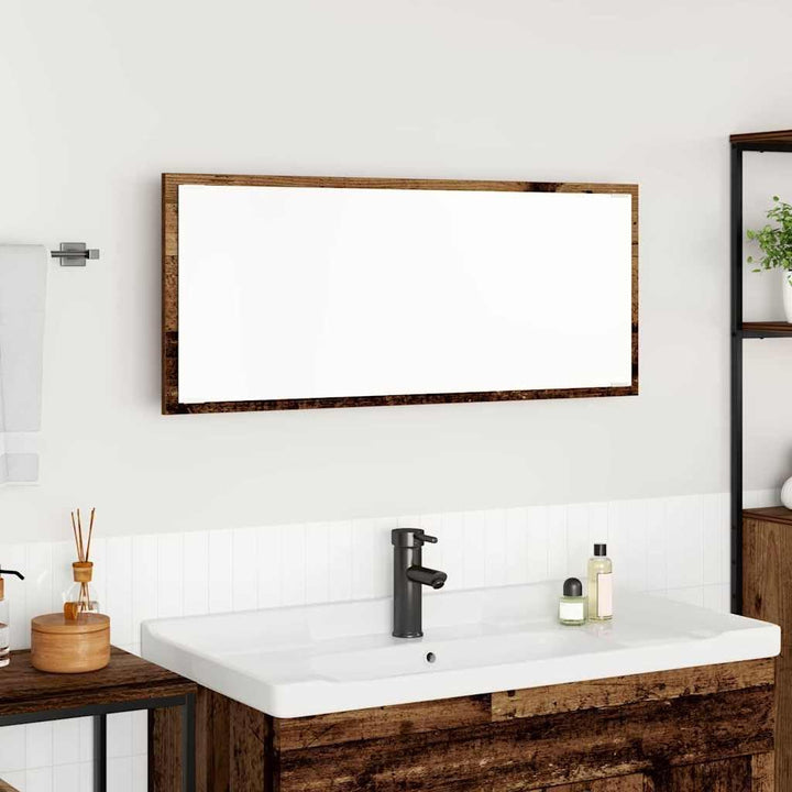 vidaXL Spiegel Wandmontiert Altholz 90 x 8,5 x 37 cm Holzwerkstoff, Moderne rechteckige Wandspiegel,