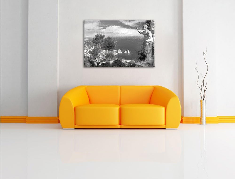 Pixxprint Insel Capri in Italien Kunst als Leinwandbild/Grösse: 100x70 cm/Wandbild/Kunstdruck/fertig