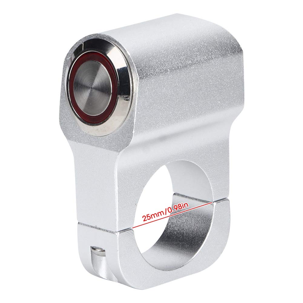 Motorrad, Fahrrad, Silber C4M139 25mm/0.98 Zoll wasserdichter Stahl Scheinwerfer Lenker Scheinwerfer
