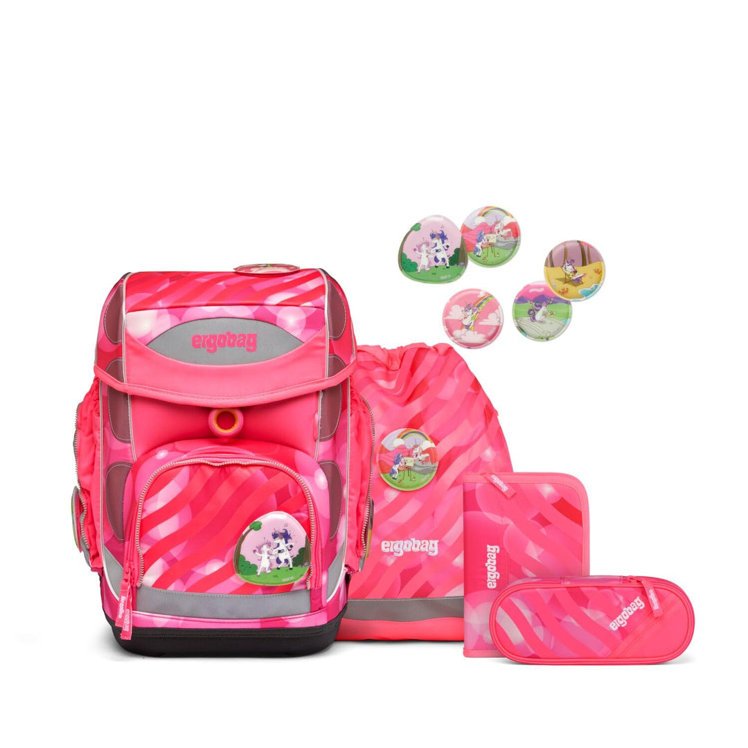 ergobag Pack Set ergonomischer Schulrucksack flexibel 6-teilig Set 1. Klasse Grundschule für Mädchen