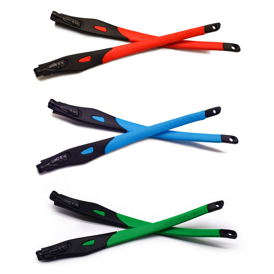 HKUCO Verstärken Rot/Blau/Grün Ersatzgläser Beine für Oakley Crosslink Rahmen für Brillen