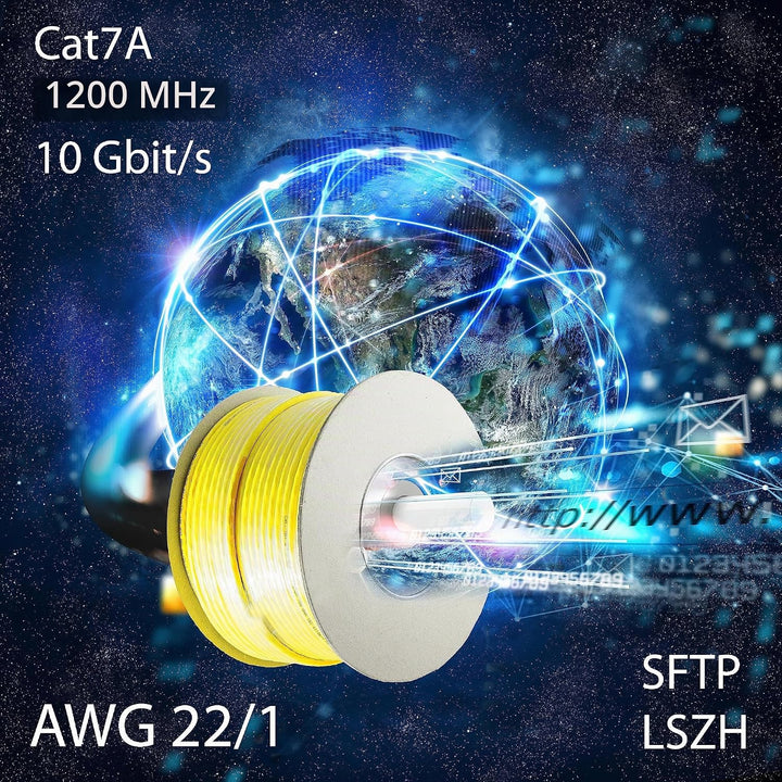 CAT 7 A + Verlegekabel Netzwerkkabel CAT.7 A + LAN Halogenfrei Installationskabel CAT7 Kabel Netzwer