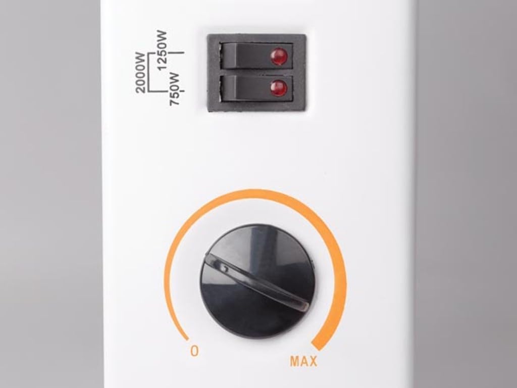 2000W Elektroheizung / 3 Stufen Konvektor mit Thermostat & Überhitzungsschutz,