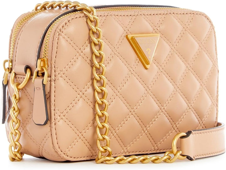 GUESS Damen Giully Umwandelbare Klappe Crossbody, Flap Beige, Beige