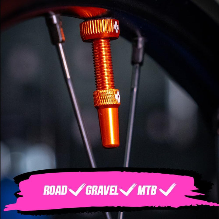 Muc-Off Unisex-Erwachsene V2 Presta Tubeless Ventile, Orange, 60mm Orange 60mm, Orange 60mm