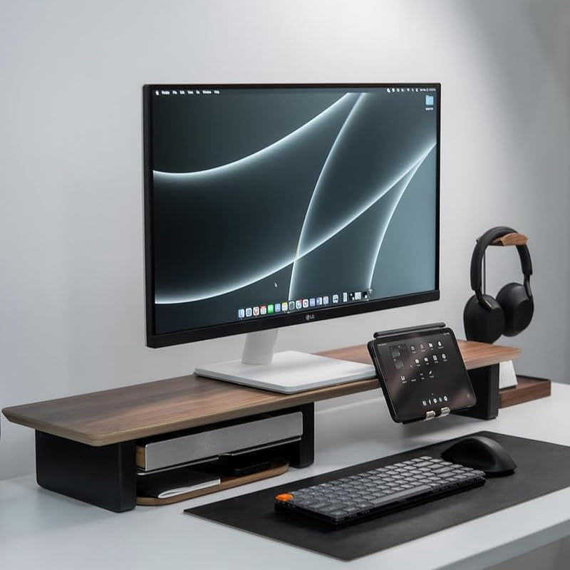 Raico Schreibtischregal Monitorständer Setup Cockpit Ergonomischer Dual-Screen-Riser Minimaler Schre