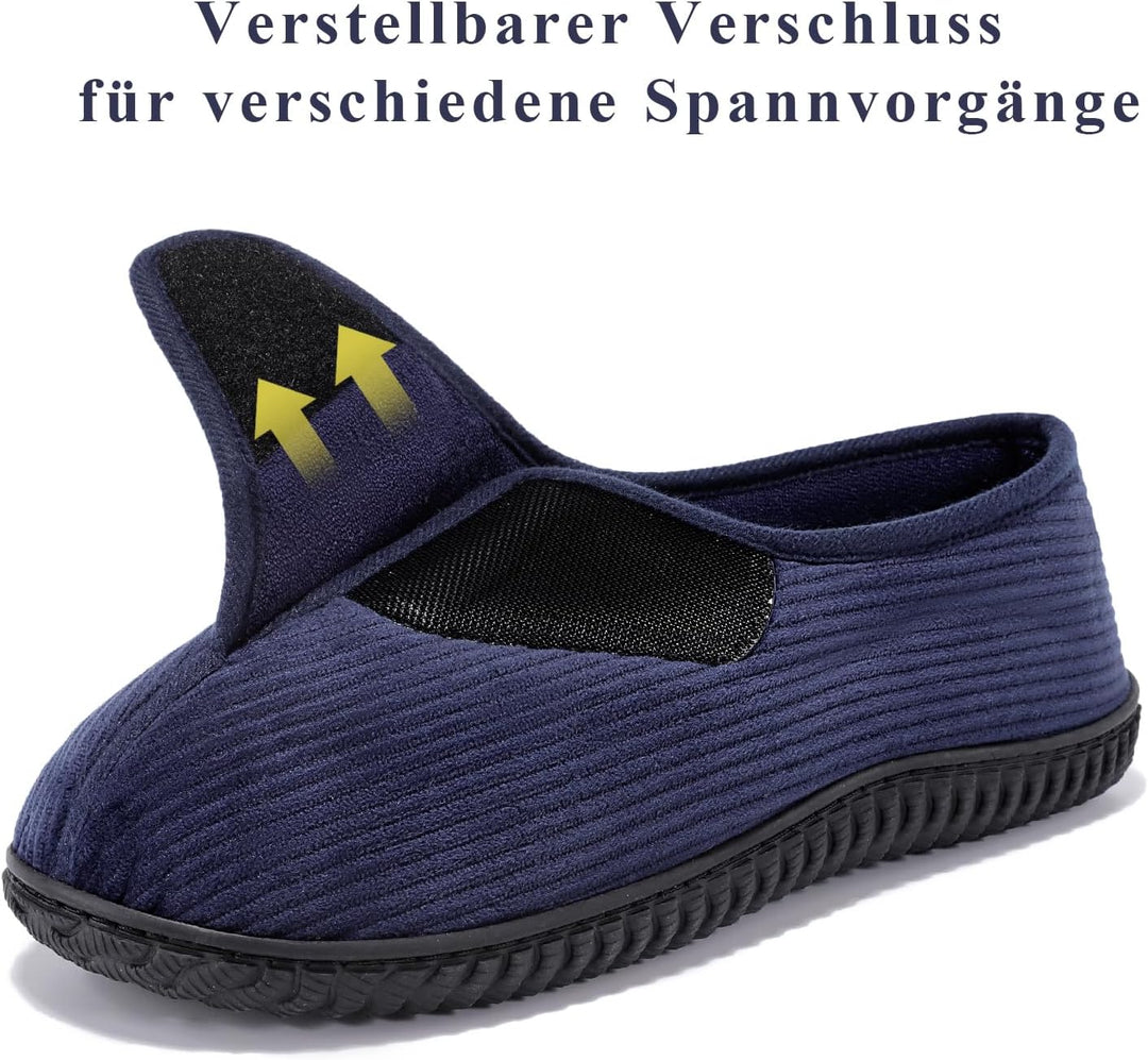 Git-up Herren Diabetiker Hausschuhe Schuhe Arthritis Ödem Verstellbare Verschluss Memory Foam Haussc