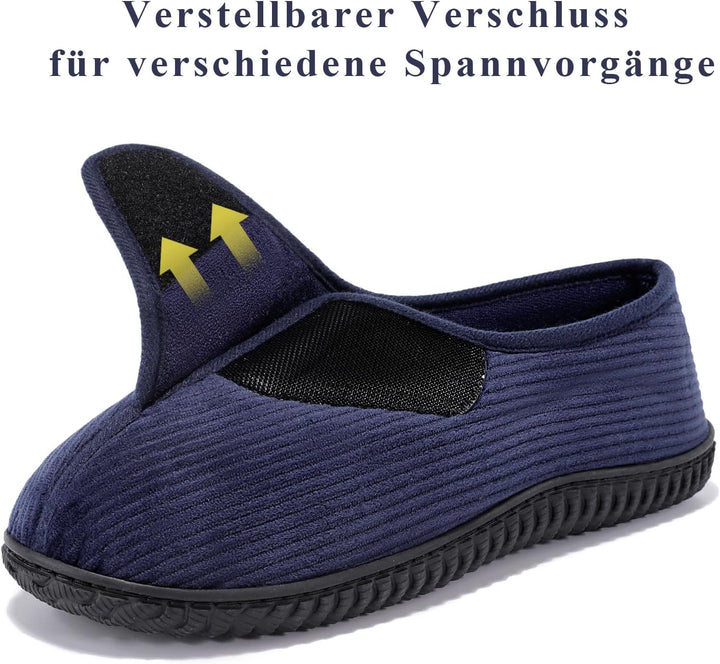 Git-up Herren Diabetiker Hausschuhe Schuhe Arthritis Ödem Verstellbare Verschluss Memory Foam Haussc