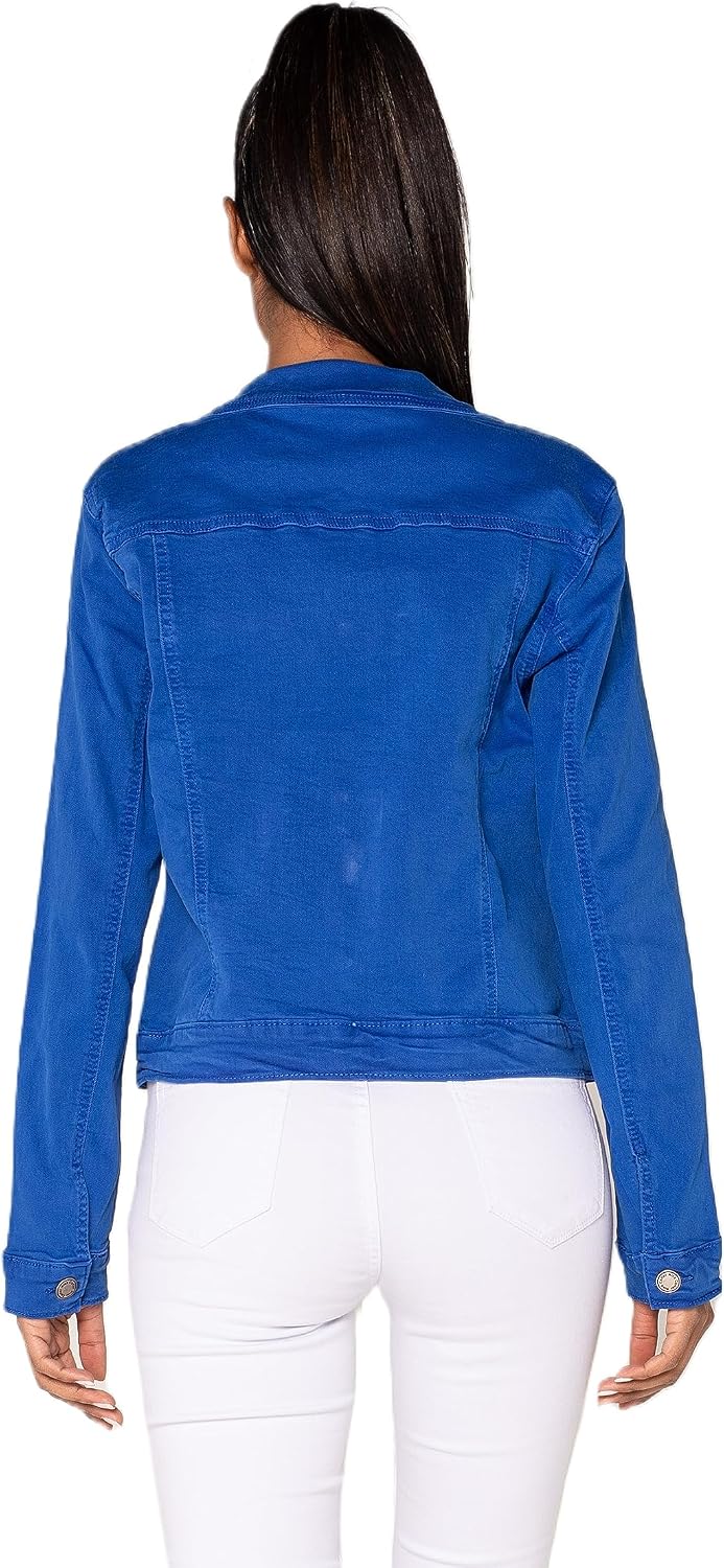 Nina Carter J212 Damen Jeansjacke Übergangsjacke Leichte Waschungseffekt Denim Casual Jacke M Königs