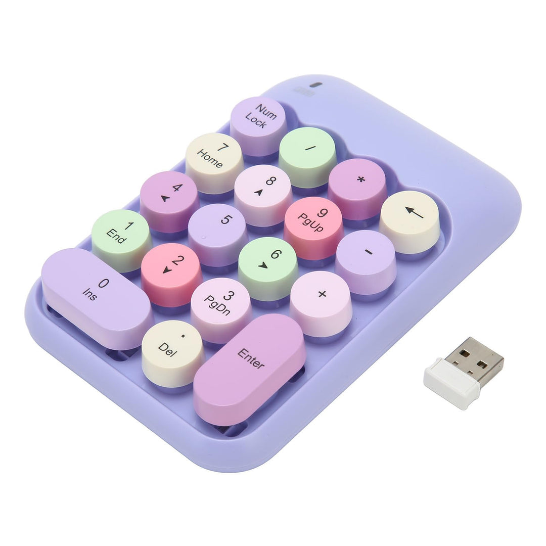 USB-Ziffernblock, Mechanischer Nummernblock für Laptop, 18 Tasten, Retro-Farbschreibmaschine, Runde