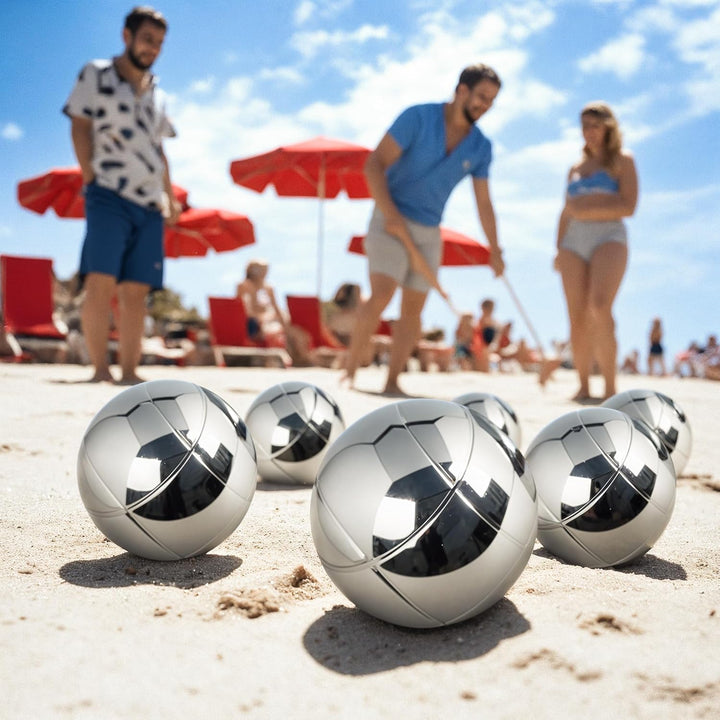 Homewit Personalisierte Boule Set, 6 Metall Kugeln mit Gravur, Boccia &amp; Petanque Outdoor Spiel mit T