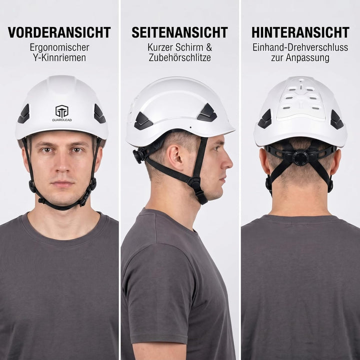ABS-Sicherheitshelm, Arbeitshelm Schutzhelm, mit Belüftungslöchern und verstellbarem Kopfband, EN 39