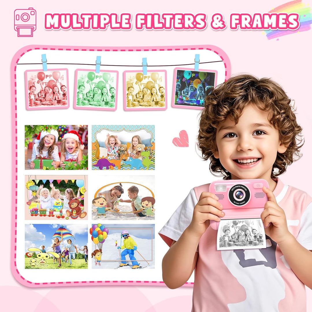 Sofortbildkamera Kinder - 1080P Kinderkamera Sofortbildkamera - Selfie Digitalkamera Kinder mit 32GB