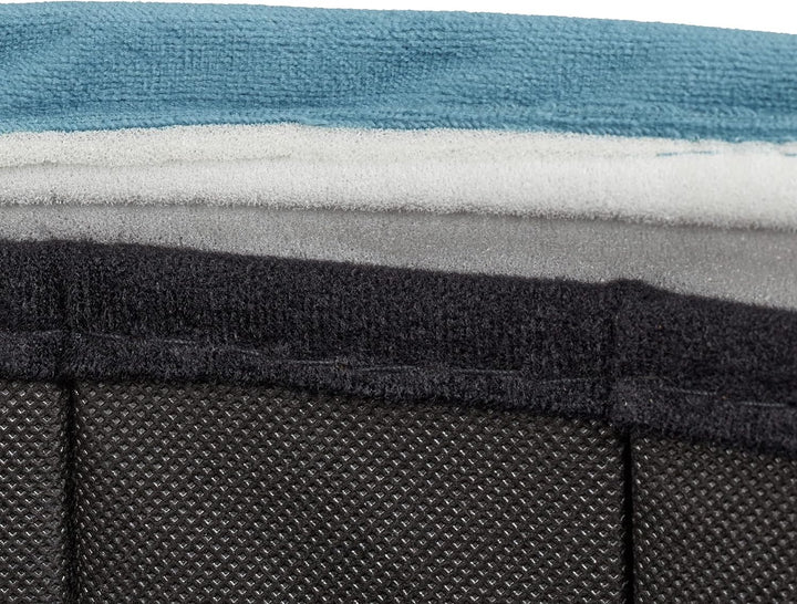 Relaxdays Sitzhocker mit Stauraum, Samt, faltbar, gepolstert, Stauraumhocker rund, Samthocker, HxD 3