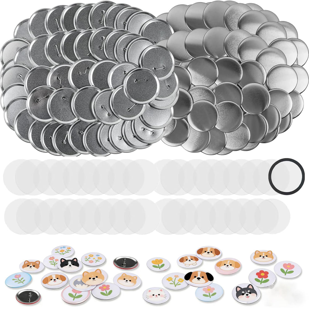 100 Stück 58mm/2.25 Inch Leere Schaltfläche Abzeichen Teile für Buttonmaschine, Metall Anstecknadeln