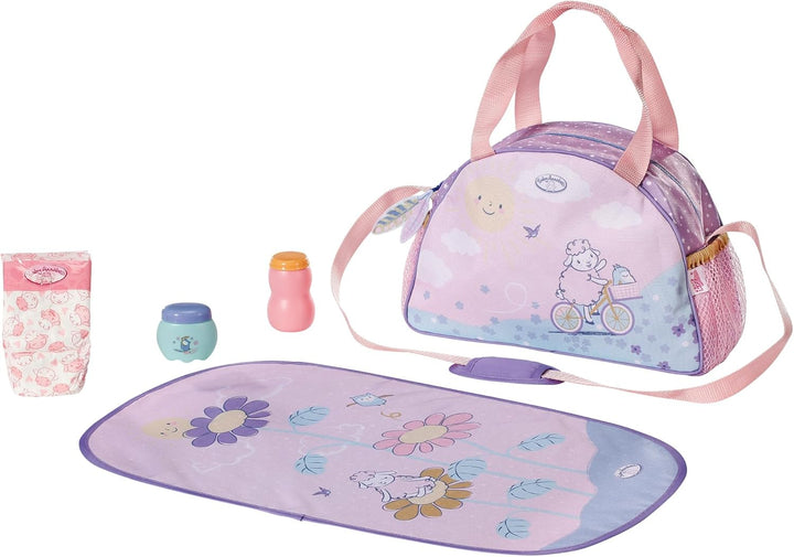 Baby Annabell Borsa fasciatoio DOLL, Puppenwickeltasche, Wickeltasche mit Wickelunterlage, Windel un
