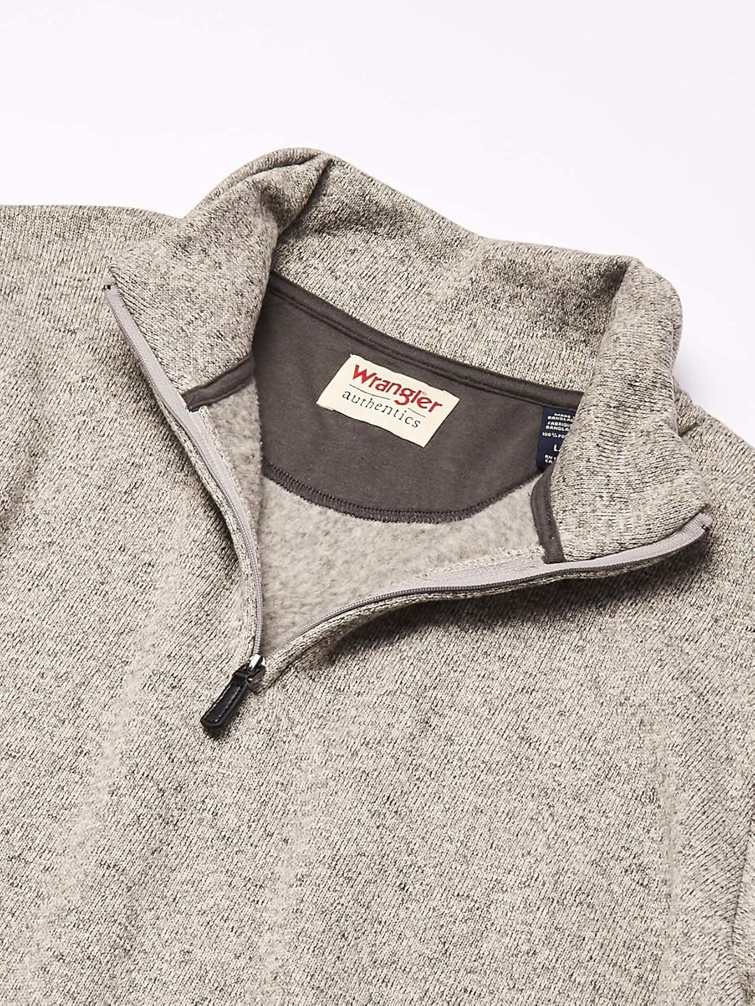 Wrangler Authentics Men’s Sweater Fleece Quarter-Zip S Hellgrau, S Hellgrau