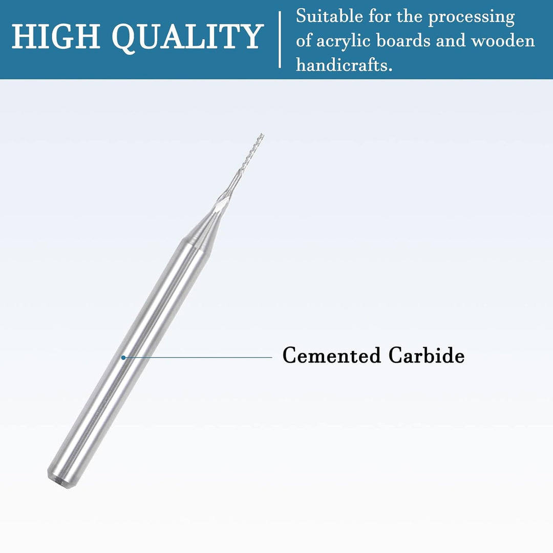 QUARKZMAN 0,5mm Schaftfräser x 10Stk. Hartmetall CNC Fräser Bohrer für Leiterplattenbearbeitung und