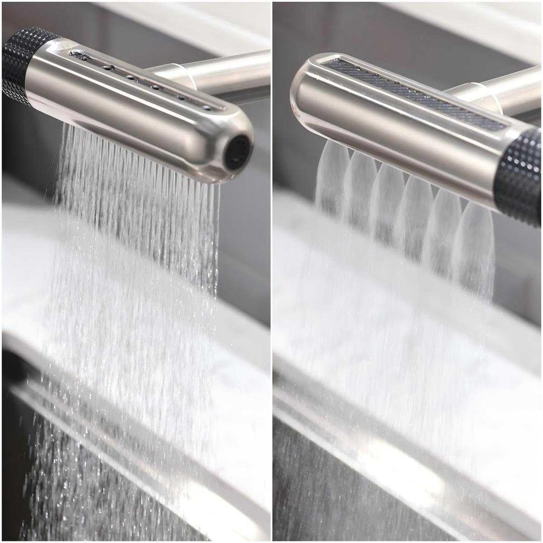 Vorfenster Küchenarmatur Klappbar,4 Wassersprühmodi, Hochdruck Wasserhahn Küche Vorfenster, Vorfenst