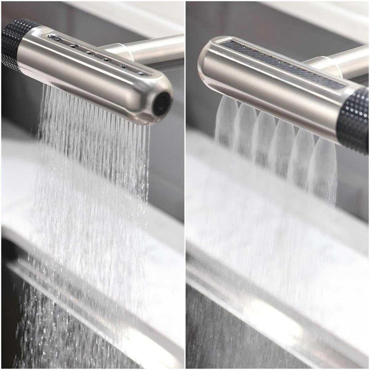 Vorfenster Küchenarmatur Klappbar,4 Wassersprühmodi, Hochdruck Wasserhahn Küche Vorfenster, Vorfenst
